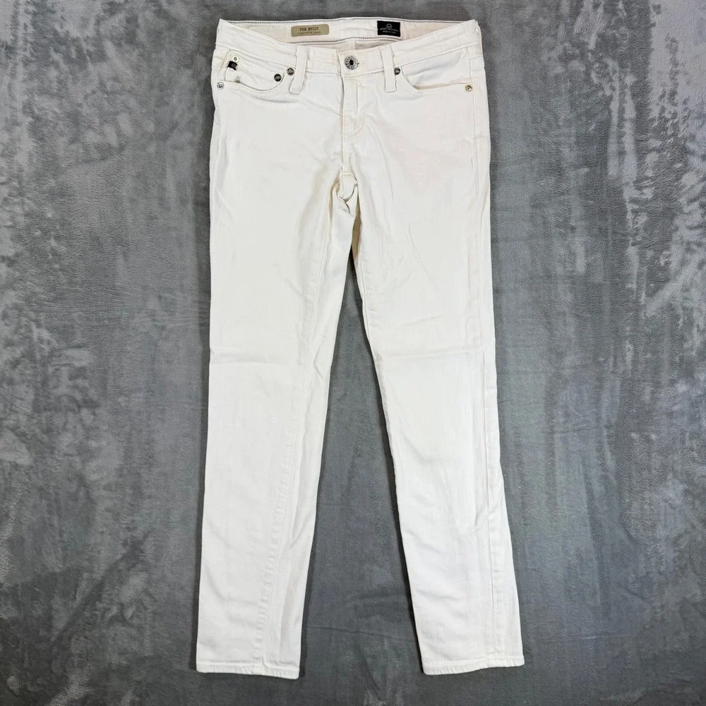 AG Adriano Goldschmied The Stilt Cigarette‎ Jeans Women's Size 25 White Denim